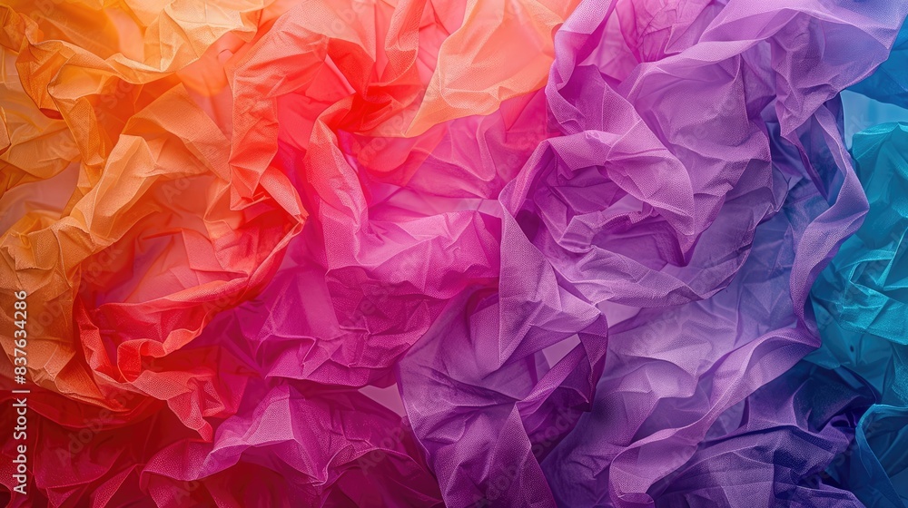 Vibrant Layered Tissue Paper Background with Enhanced Lighting for Art and Design Projects Vibrant Layered Tissue Paper Background with Enhanced Lighting for Art and Design Projects