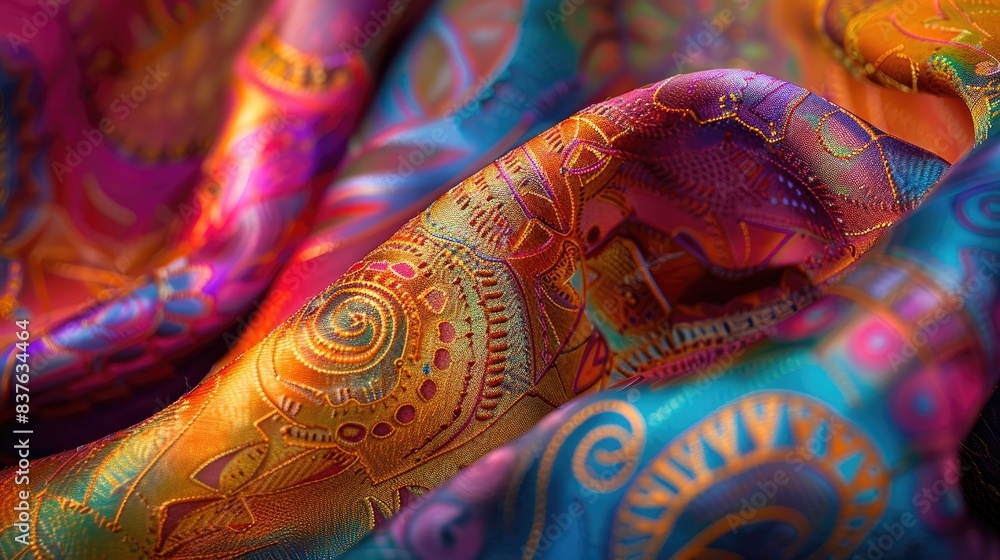 Exquisite Hand-Painted Silk Scarf with Intricate Patterns and Vibrant Colors Illuminated in Stunning Detail Exquisite Hand-Painted Silk Scarf with Intricate Patterns and Vibrant Colors Illuminated in Stunning Detail