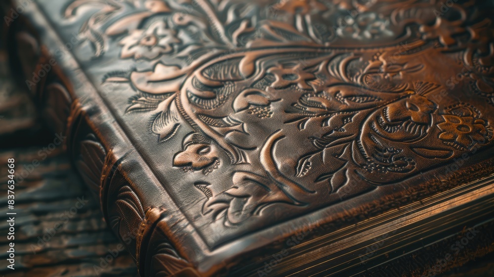 Artisan Leather Journal with Embossed Designs, Textured Craftsmanship in Rich Earthy Tones Perfect for Stationery and Design Themes Artisan Leather Journal with Embossed Designs, Textured Craftsmanship in Rich Earthy Tones Perfect for Stationery and Design Themes