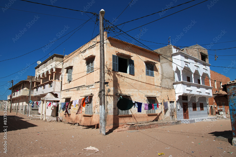 Vintage house of Saint-Louis, Senegal, West Africa