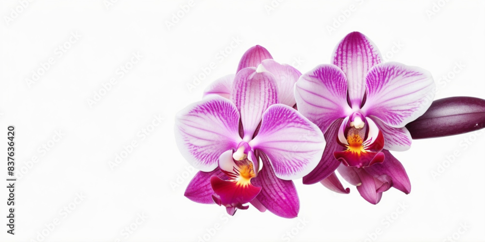 Naklejka premium Purple orchid flower isolated on white background