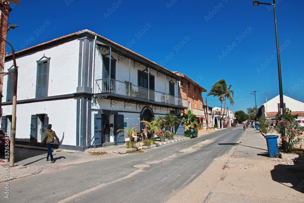 Vintage house of Saint-Louis, Senegal, West Africa