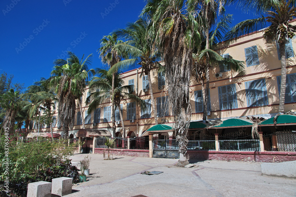 Vintage house of Governor in Saint-Louis, Senegal, West Africa