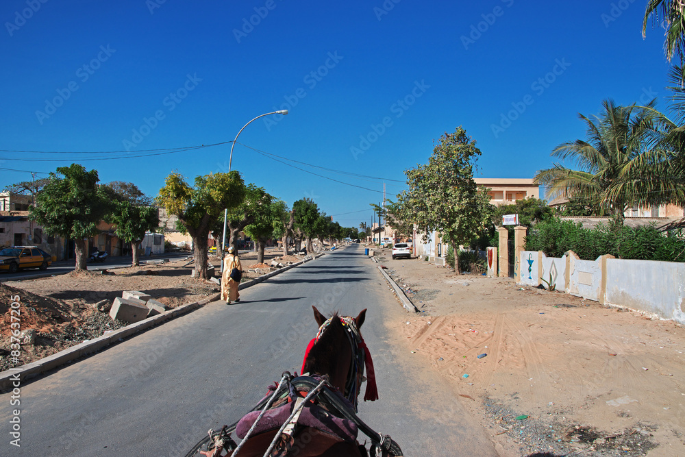Vintage street of Saint-Louis, Senegal, West Africa
