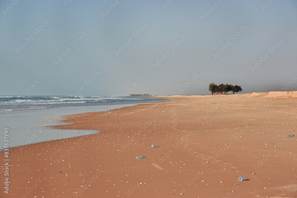 Beach of Atlantic ocean in Saint-Louis, Senegal, West Africa