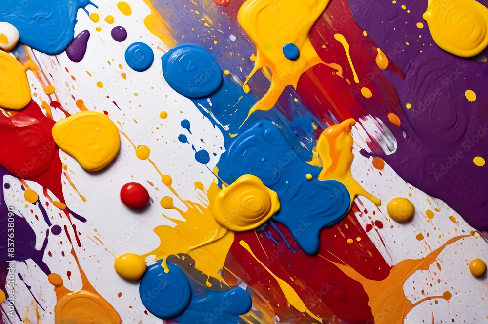 custom made wallpaper toronto digitalVibrant Paint Splatters on White Canvas Texture Background