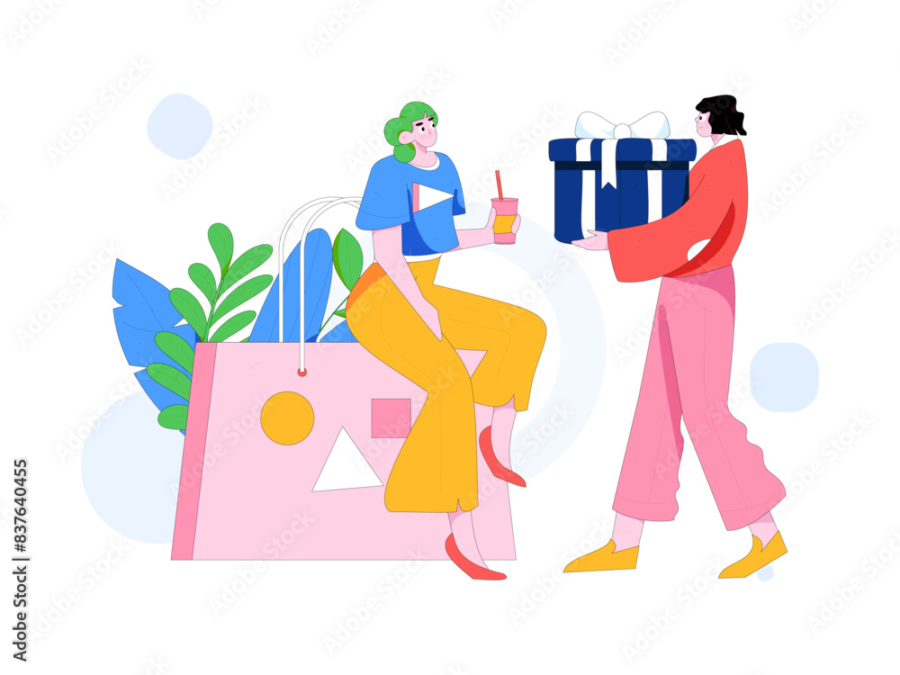 Holiday shopping people doing e-commerce online shopping flat vector concept operation hand drawn illustration
Holiday shopping people doing e-commerce online shopping flat vector concept operation hand drawn illustration