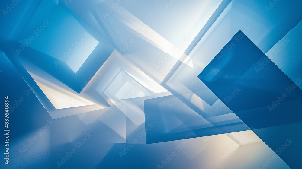 Blue and grey glossy squares abstract tech banner design. Modern abstract blue background design with layers of transparent material in square shapes in random geometric patterns. Blue and grey glossy squares abstract tech banner design. Modern abstract blue background design with layers of transparent material in square shapes in random geometric patterns.