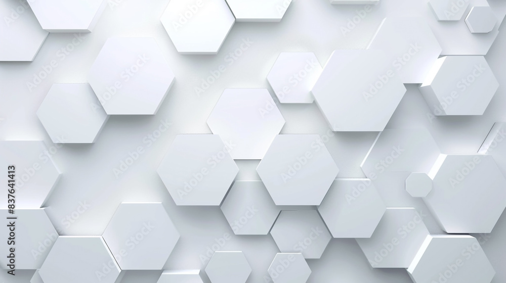 Abstract hexagon white 3D Futuristic background Abstract hexagon white 3D Futuristic background