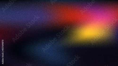 Grainy gradient background yellow red abstract glowing color wave black dark backdrop noise texture banner poster header design 4K hiqh quality photo