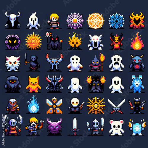 Pixel Art RPG Frost Giant Icons