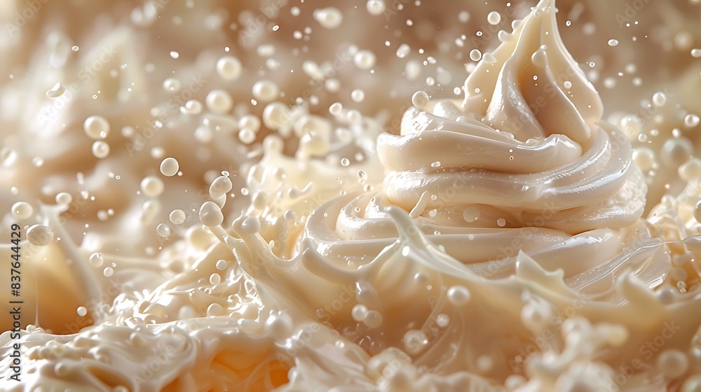 Close-up of shea butter being whipped to a light, fluffy texture. Close-up of shea butter being whipped to a light, fluffy texture.
