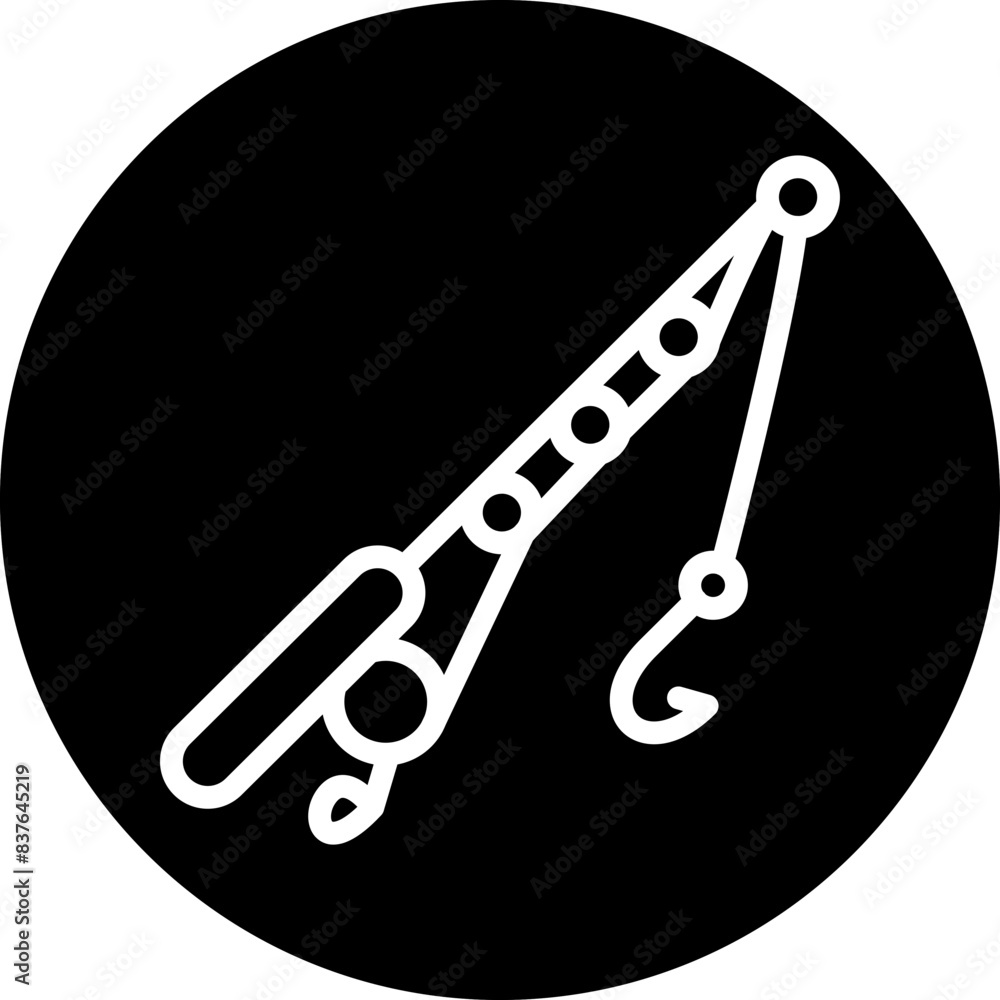 Fishing Line and Hook Icon Style Fishing Line and Hook Icon Style