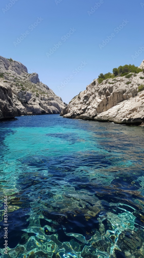 Marseille cove, blue green water