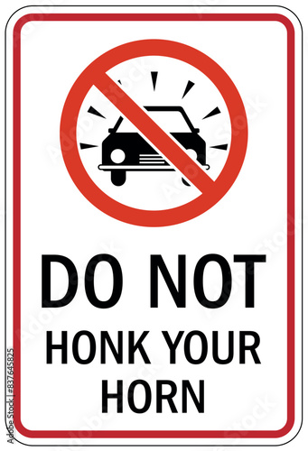 No honking sign do not honk your horn