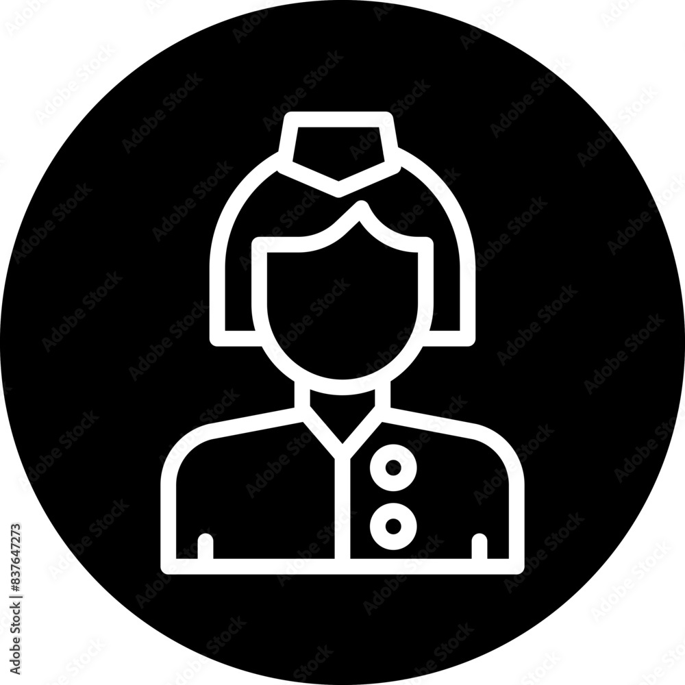 Female Flight Attendant Icon Style Female Flight Attendant Icon Style