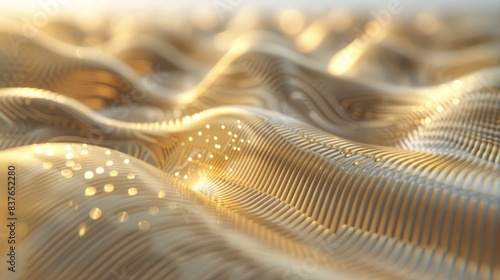  A tight shot of a wavy surface  illuminated from above The lower part of the surface is slightly blurred