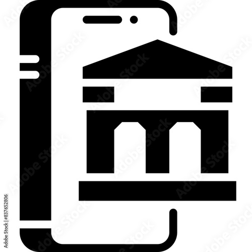 mobile banking or internet banking for financial transactions solid icon