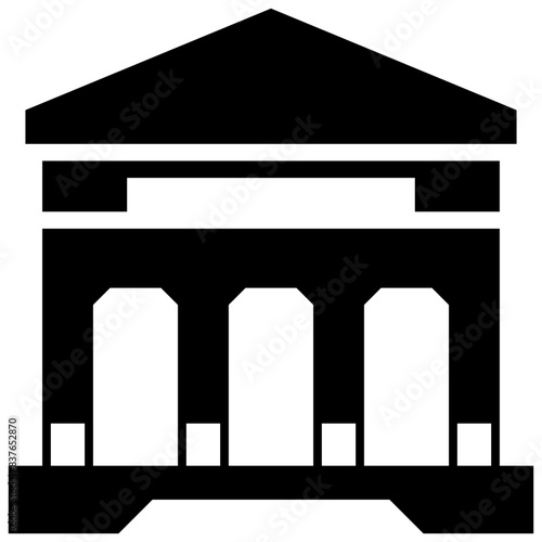bank building represents banking financial loans and deposit solid icon