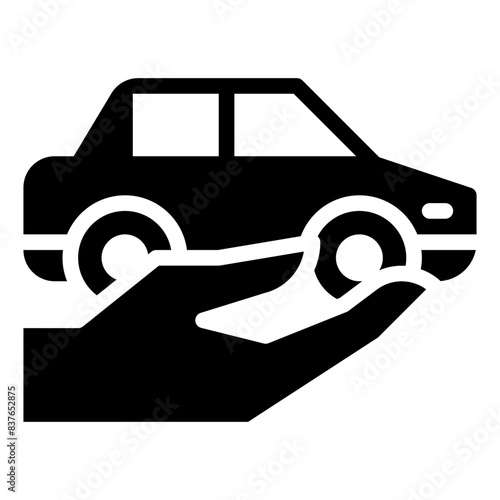 car finance or car loan and represents the sale and buy an automobile solid icon