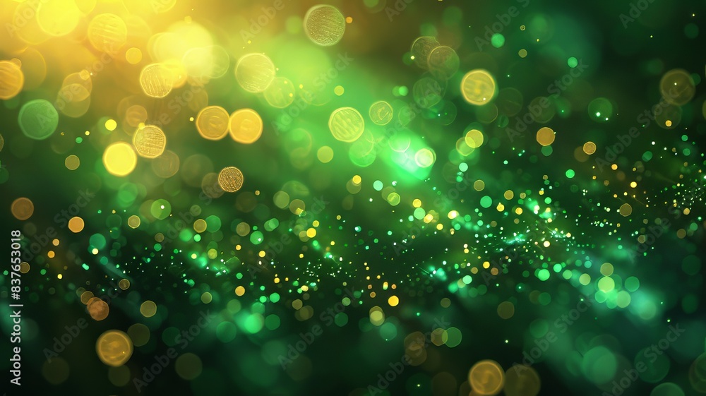 Fototapeta premium Green Light with Bokeh