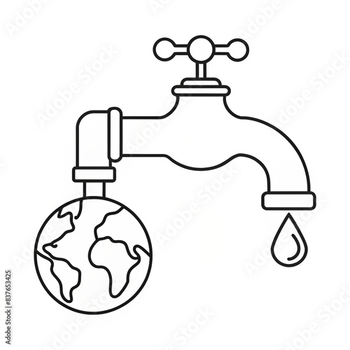 AI generated illustration of A globe being cleansed under a running faucet