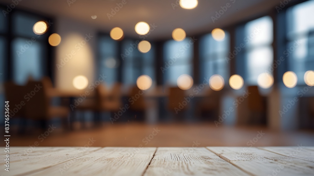empty office desk with blurred background empty office desk with blurred background