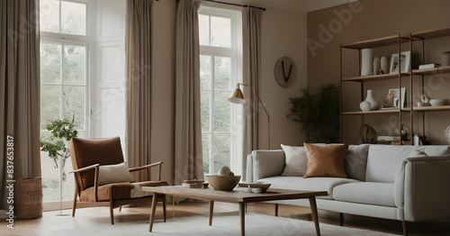 Relaxing in a sunlit and modern living space with contemporary furnishings and decor