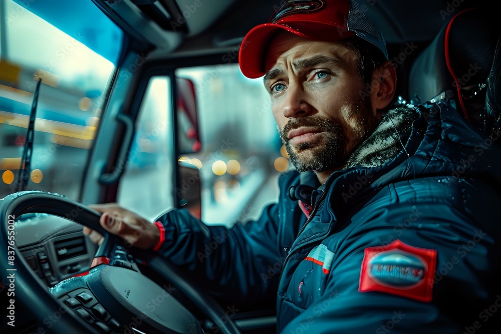 Class B CDL Holder Navigating City Streets in Heavy-Duty Vehicle Class B CDL Holder Navigating City Streets in Heavy-Duty Vehicle