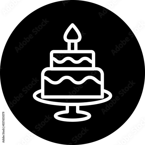 Two Layered Cake Icon Style