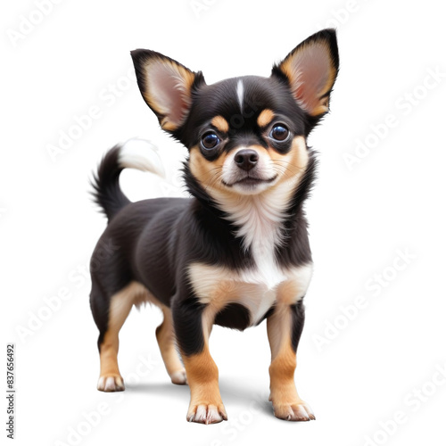 Black chihuahua puppy isolated on white