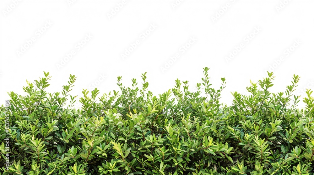 A solitary verdant shrub against a blank white backdrop. A solitary verdant shrub against a blank white backdrop.