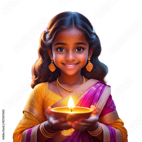 Celebrating Diwali Girl