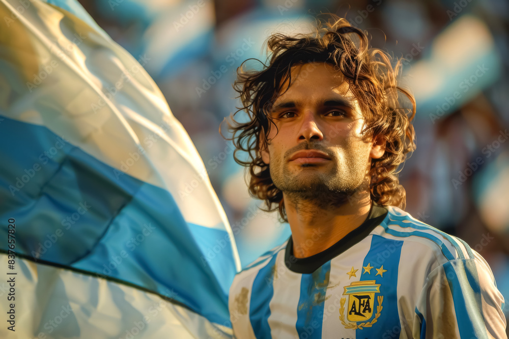 Argentine football soccer fans in a stadium supporting the national team, Albiceleste, Gauchos
Argentine football soccer fans in a stadium supporting the national team, Albiceleste, Gauchos