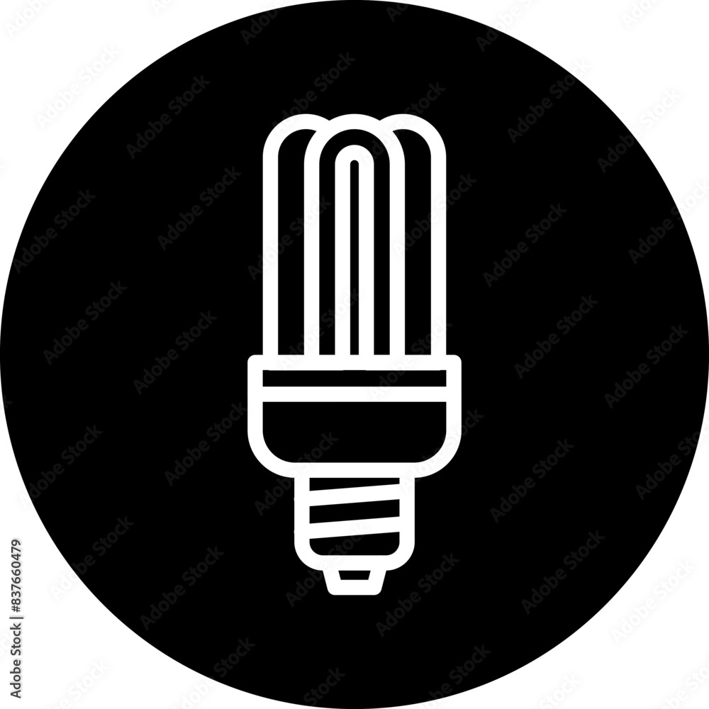 Fluorescent Lamp Icon Style Fluorescent Lamp Icon Style