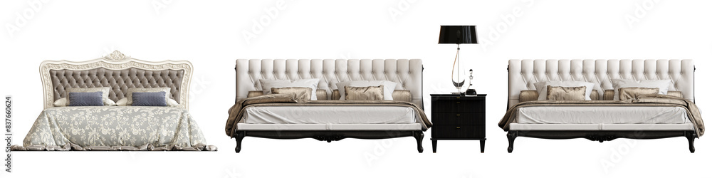 double bed isolated on white background, furniture for the bedroom interior, 3D illustration, cg render double bed isolated on white background, furniture for the bedroom interior, 3D illustration, cg render
