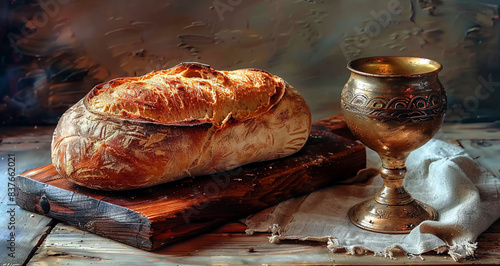 bread and wine in the Holy Grail