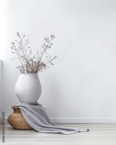 Minimalist room interiors composition with copyspace in neutral tonality. © JuanM