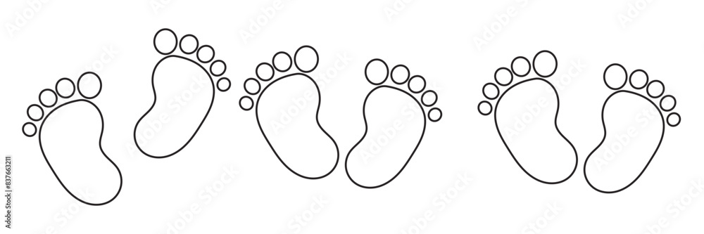 Baby footprint vector illustration for print and poster Baby footprint vector illustration for print and poster