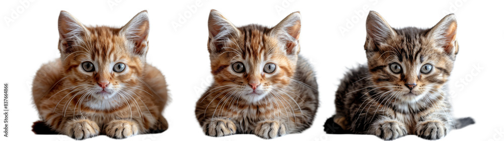 Three Adorable Kittens Looking at the Camera Three Adorable Kittens Looking at the Camera