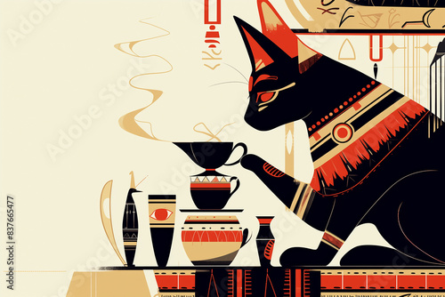 古代エジプトの猫とティータイム
Tea time with an ancient Egyptian cat