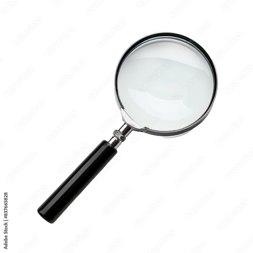 A magnifying glass icon on a transparent background for easy di-cut. A magnifying glass icon on a transparent background for easy di-cut.