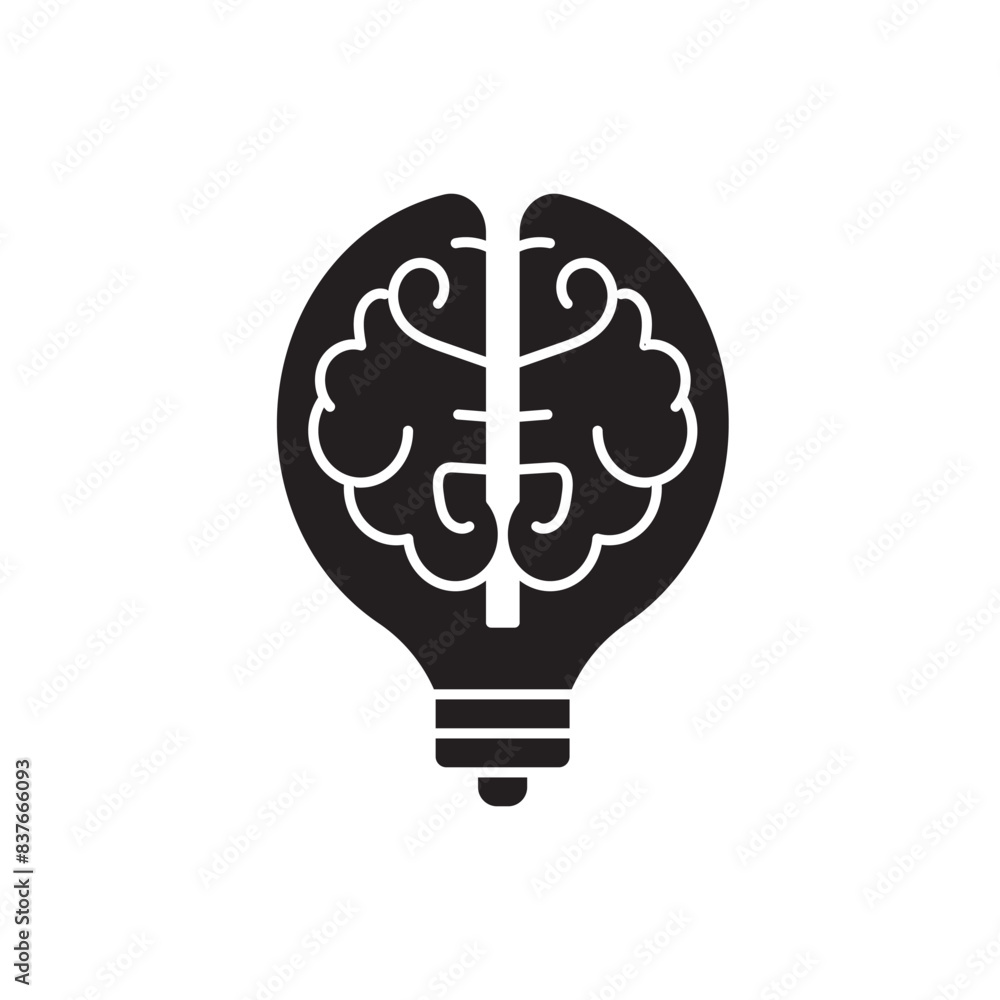 brain lightbulb logo icon