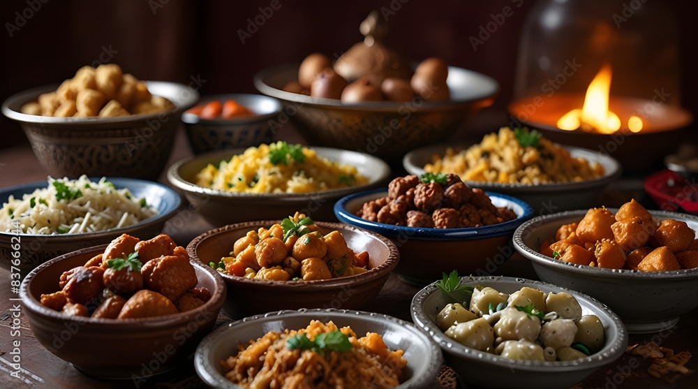 Various dishes of Arabic cuisine on the table Selective.generative.ai Various dishes of Arabic cuisine on the table Selective.generative.ai