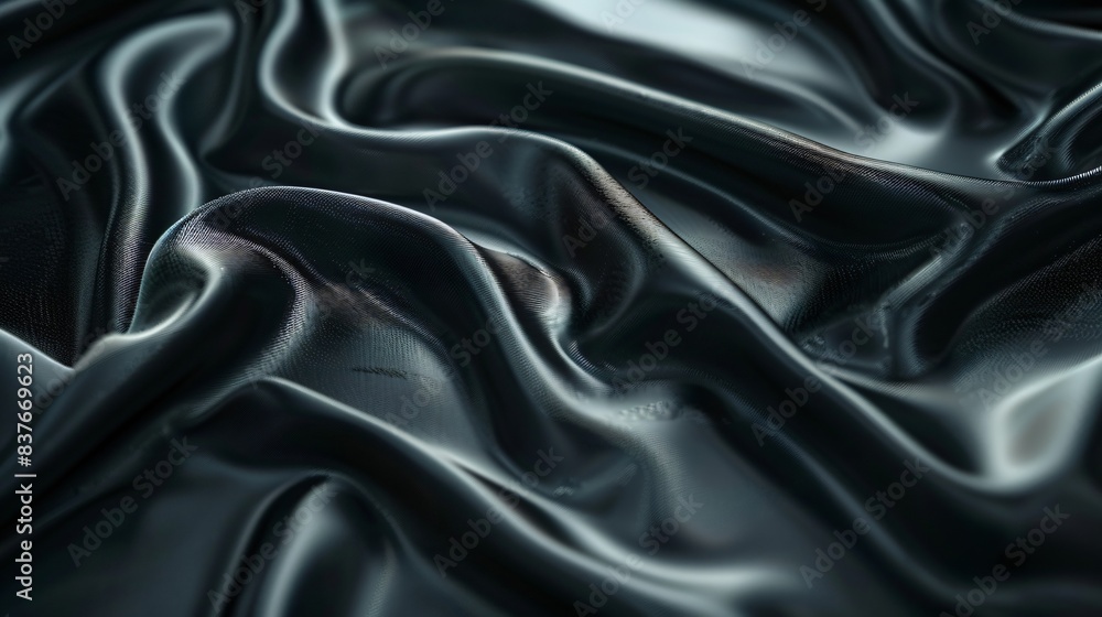 Close-up of smooth black silk fabric Close-up of smooth black silk fabric