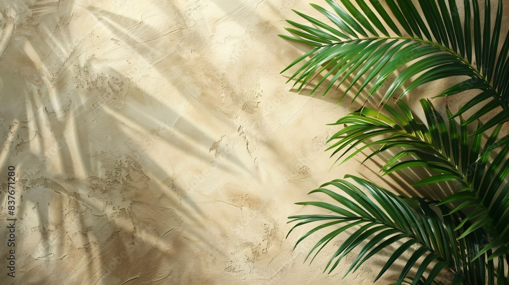 Obraz premium Plant on beige wall