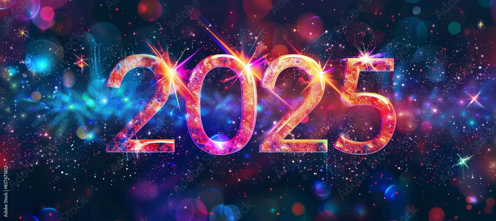 Colorful Glowing 2025 Celebration Colorful Glowing 2025 Celebration