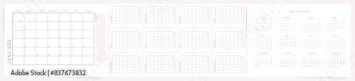 2025 Calendar Template with notes and minimalistic design.