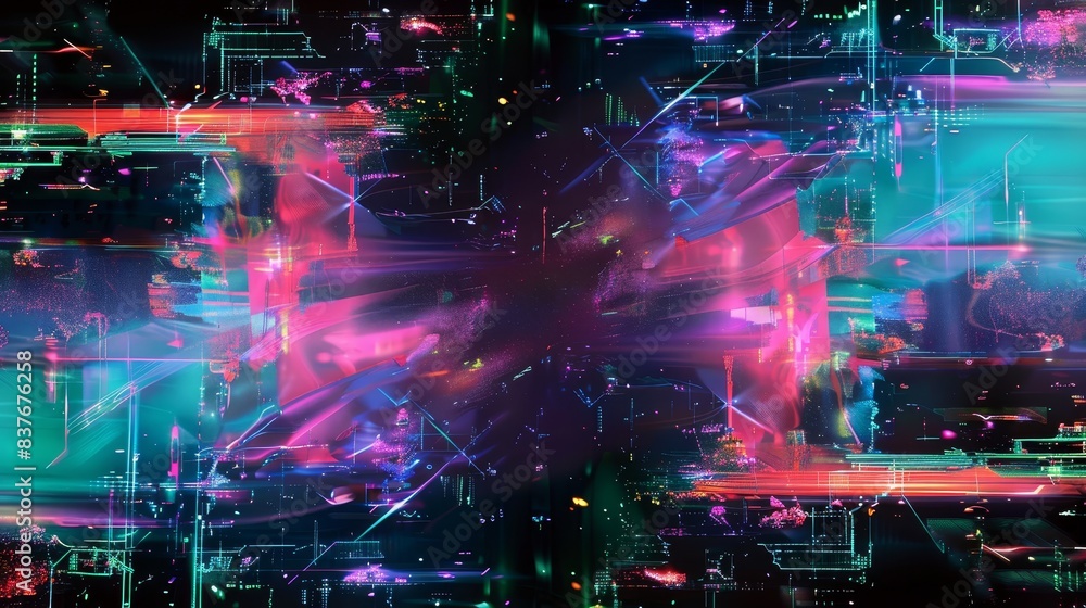 Precision in capturing and presenting digital glitch art in UHD 4K quality Precision in capturing and presenting digital glitch art in UHD 4K quality