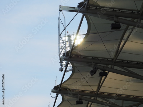 Lampy i dach na stadionie w Gdyni photo